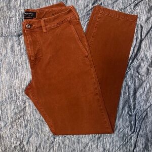 American Eagle Outfitters 360° Extreme Flex Slim Fit Rust-Colored Chinos